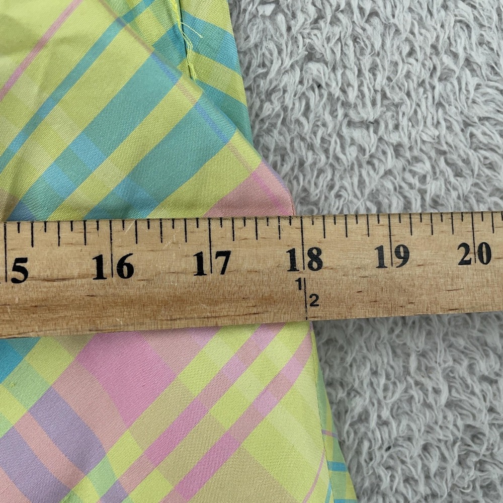 Lilly Pulitzer Silk Strapless Dress‎ Women's 8 Pastel Plaid Green Pink A-Line - Picture 7 of 9